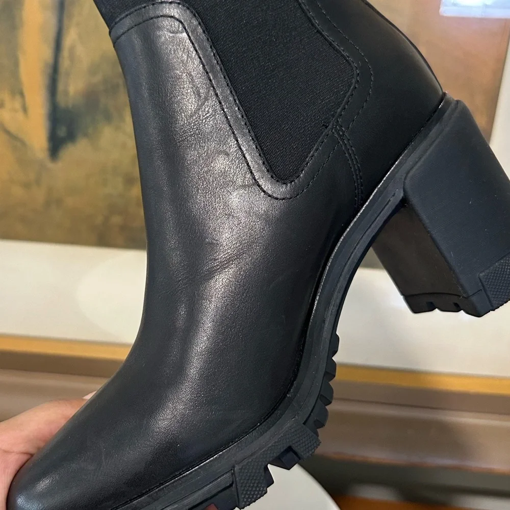 🌹RAG & BONE🌹 Shiloh Mid Leather Chelsea Boot In Black Size: 41 - Picture 13 of 16